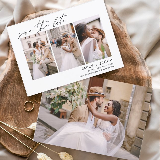 Elegant Save the Date 4 Photo Invitations (Creator Uploaded)