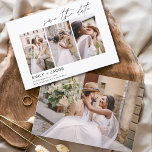 Elegant Save the Date 4 Photo Minimalist<br><div class="desc">Modern and Elegant Landscape Horizontal Four (4) Photo Save the Date Wedding with hand lettered script typography. The save the date invitation magnet includes script typography and chic and simple design that you can add your customized engagement photograph picture to.</div>