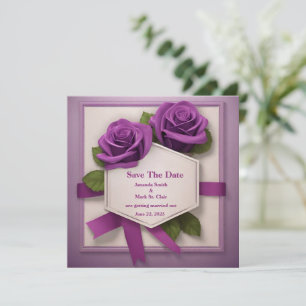 Elegant Save the Date: A Purple Rose Affair  Date