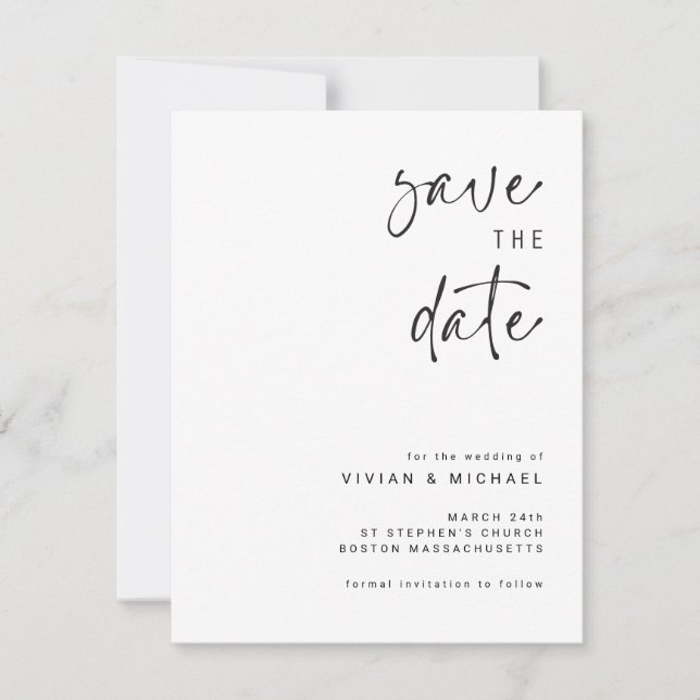 Elegant Save the Date Announcement Template (Front)