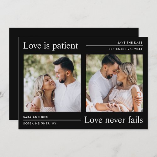Elegant Save The Date Black and White Card
