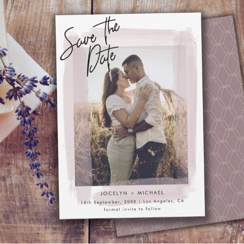 Elegant Save the Date Blush Pink  Photo