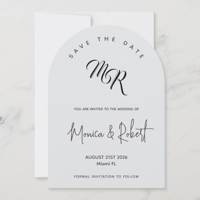 Elegant Save the date card (Front)