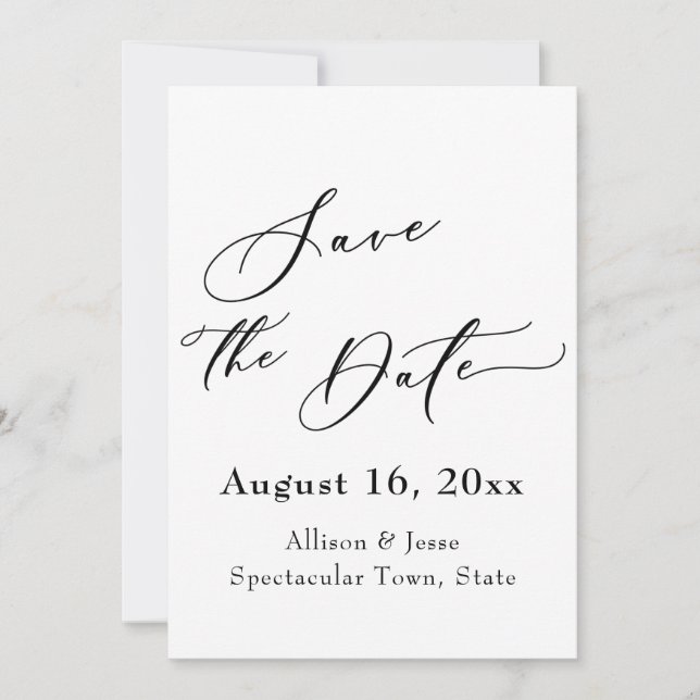 Elegant Save the Date Card Poppies Gold Confetti (Front)