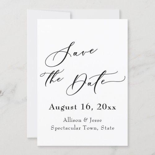 Elegant Save the Date Card Poppies Gold Confetti