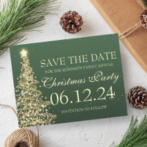 Elegant Save The Date Christmas Party Green Announcement Postcard