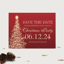 Elegant Save The Date Christmas Party Red Announcement Postcard