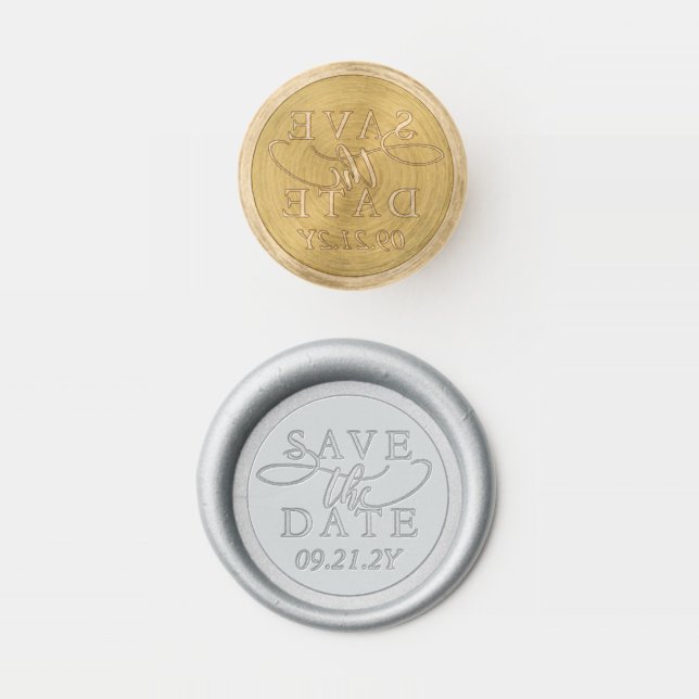 Elegant save the date custom wedding wax seal stamp (Stamped)