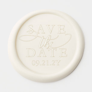 Elegant save the date custom wedding wax seal sticker