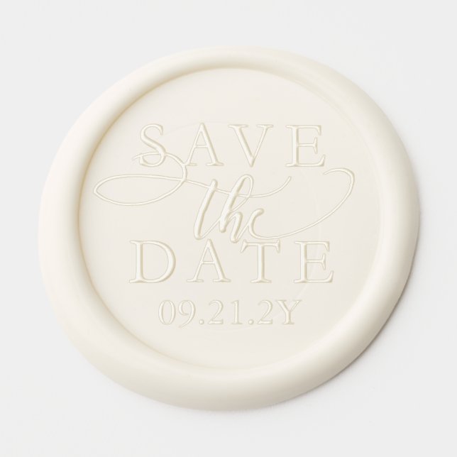 Elegant save the date custom wedding wax seal sticker (Front)