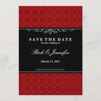 Elegant Save the Date Invitation (Red)