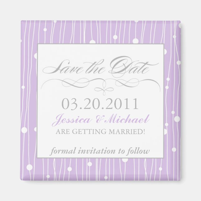 Elegant Save the Date Magnet (Front)