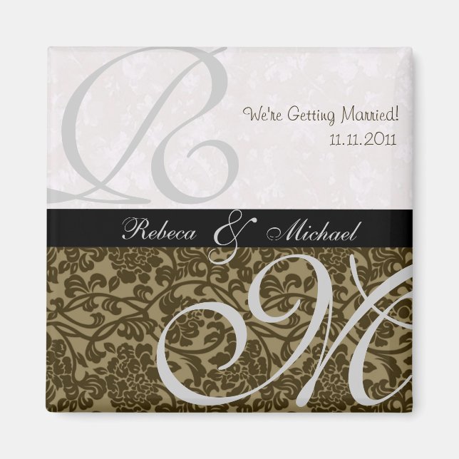Elegant Save the Date Magnet (Front)