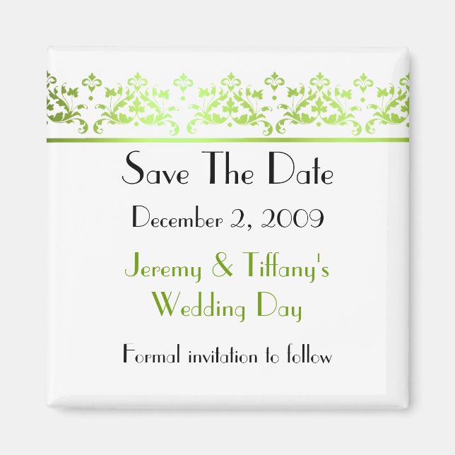 Elegant Save the Date Magnet (Front)