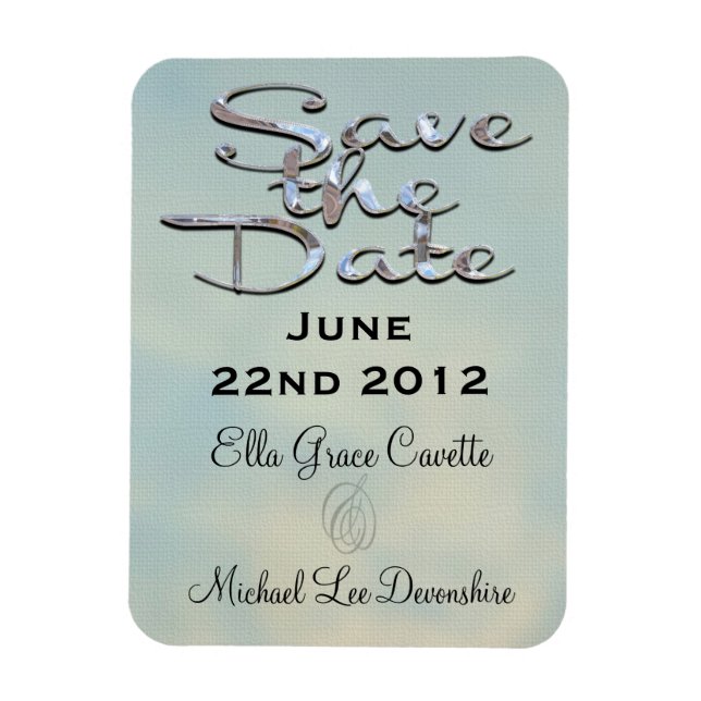 Elegant Save The Date Magnet (Vertical)