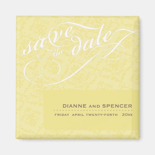ELEGANT SAVE THE DATE MAGNET :: fancy text 2 (Front)