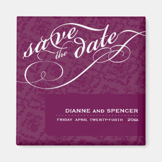 ELEGANT SAVE THE DATE MAGNET :: fancy text 6