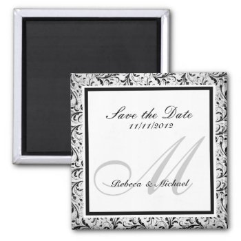 Elegant Save The Date Monogram Magnets by weddingsNthings at Zazzle