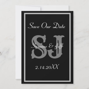 Elegant Save The Date Monogram Wedding Invitation