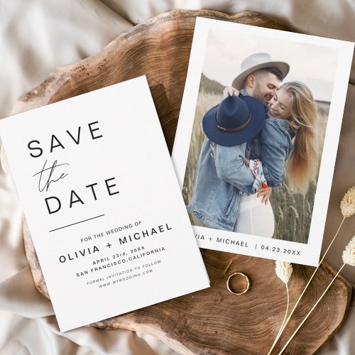 Elegant Save the Date Photo Minimalist