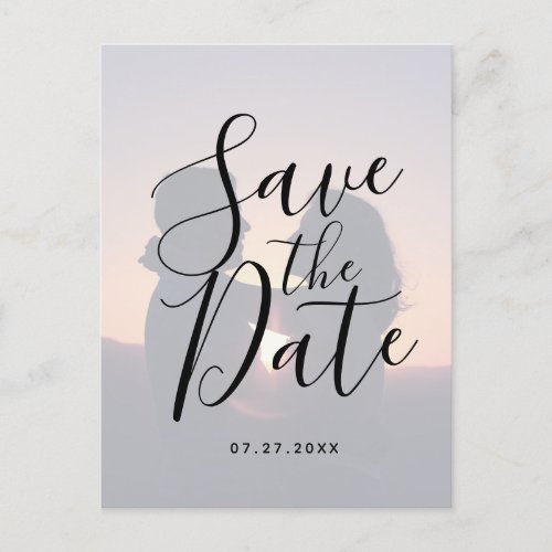 Elegant Save The Date Photo Wedding Postcard