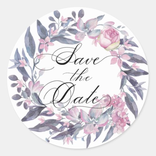 Elegant Save the Date Pink Floral Envelope Seal