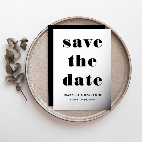 Elegant Save The Date Silver Foil Invitation