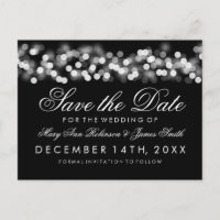 Elegant Save The Date Silver Hollywood Glam