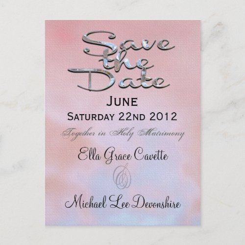 Elegant Save The Date Summer Wedding Reminder Announcement Postcard