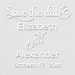 Elegant Save the Date Typography Monogram Embosser
