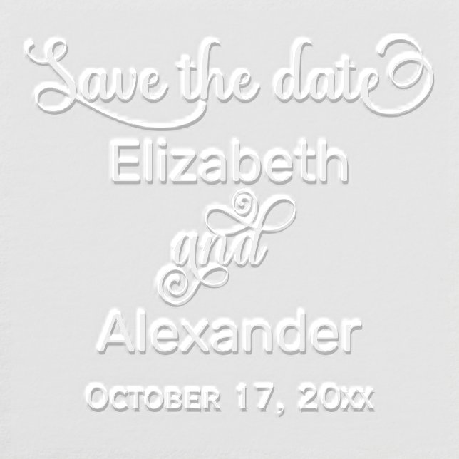 Elegant Save the Date Typography Monogram Embosser (Design)