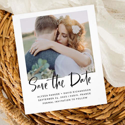 Elegant Save the Date  Typography Photo Budget Flyer