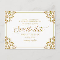 Elegant Save the Date Vintage Gold