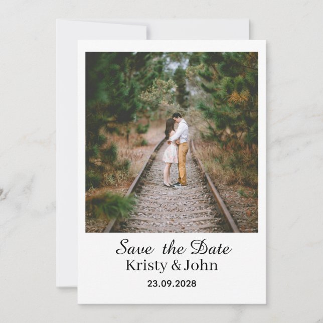 Elegant Save the Date Wedding Card (Front)