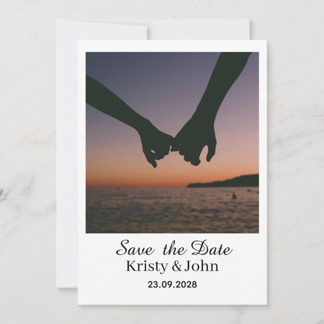 Elegant Save the Date Wedding Card (Front)