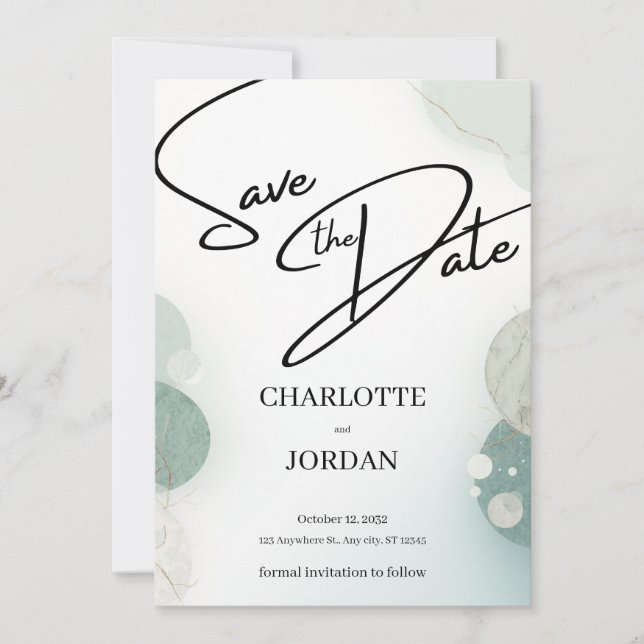 Elegant Save the Date Wedding Invitation (Front)
