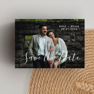 Elegant Save The Date Wedding Landscape Photo Card