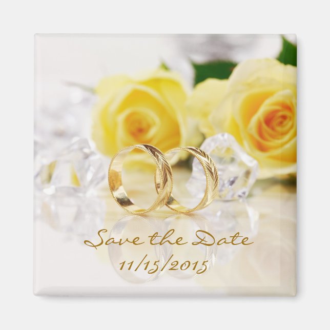 Elegant Save the Date Wedding Magnets (Front)