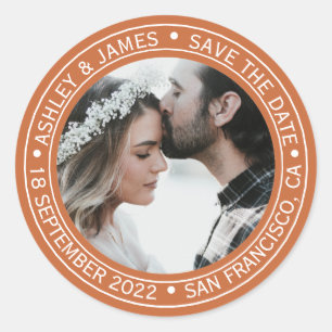 Elegant Save the Date Wedding Photo Envelope Seal