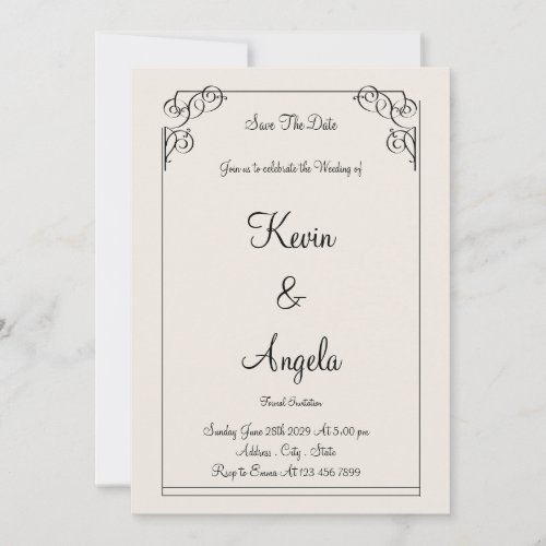 Elegant Save The Date Weeding  Invitation