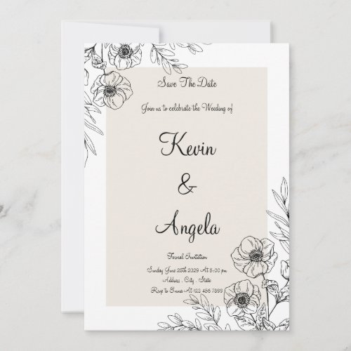 Elegant Save The Date Weeding  Invitation