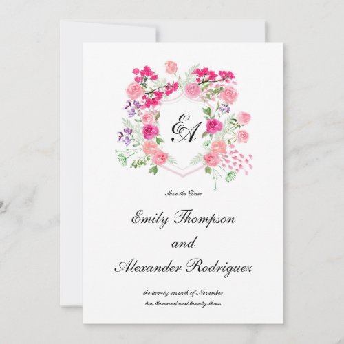 Elegant Save the Date with Exquisite Cr