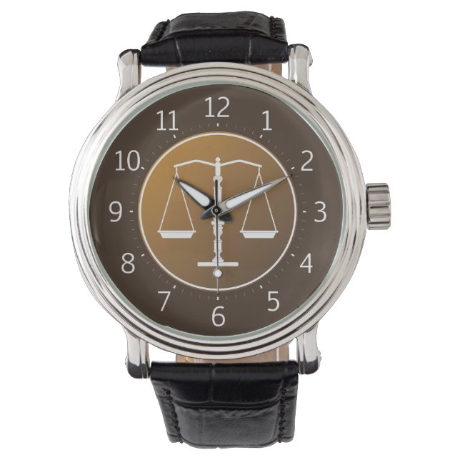 Elegant Scales of Justice | Hand Watch (Front)