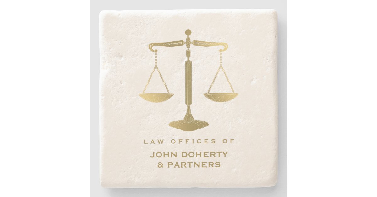 Elegant Scales of Justice Law Gifts Stone Coaster Zazzle