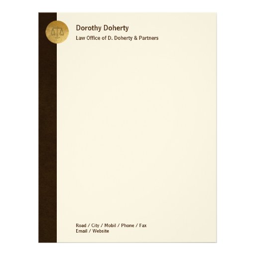 Elegant Scales of Justice | LAW OFFICE Letterhead | Zazzle