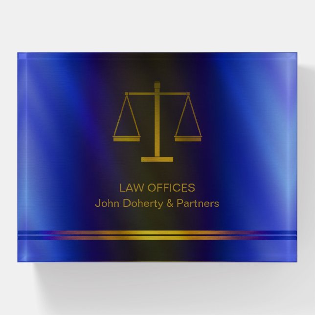 Elegant Scales of Justice | Lawyer Paperweight (Front)