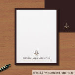 Elegant Scales of Justice Logo Letterhead<br><div class="desc">Make a lasting impression with our Elegant Scales of Justice Logo Business Letterhead. This letterhead features a distinguished golden justice scale logo and your company information presented in classic typography, all set on a clean white background and framed in rich burgundy. It's the perfect choice for attorneys, law firms, and...</div>