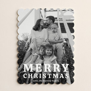 Elegant Scalloped Photo Christmas Cards