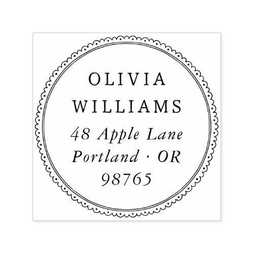 Elegant Scalloped Return Address Self-inking Stamp
