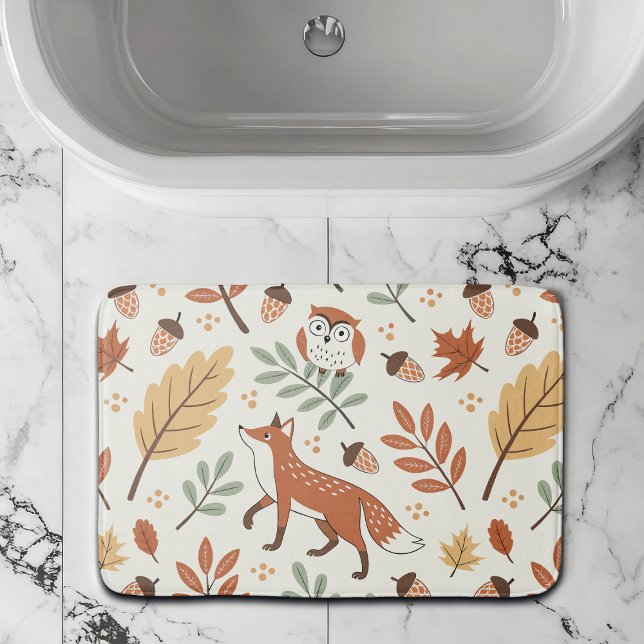 Elegant Scandinavian Fall Pattern Bath Mat (Creator Uploaded)